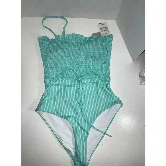 Chelsea28 Smocked One Piece Swimsuit Color Teal Size S - Picture 3 of 12